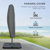Outsunny 9.6ft Offset Patio Umbrella with Base, Garden Hanging Parasol with Crank, Banana Cantilever Umbrella Sun Shade, Black