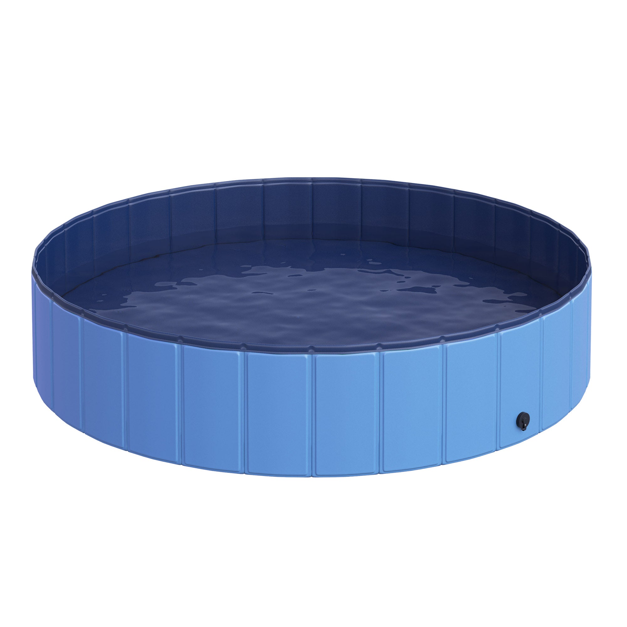 PawHut Foldable Dog Paddling Pool Pet Cat Swimming Pool Indoor/Outdoor Collapsible Summer Bathing Tub Shower Tub Puppy Washer (Φ140 x 30H (cm), Blue)