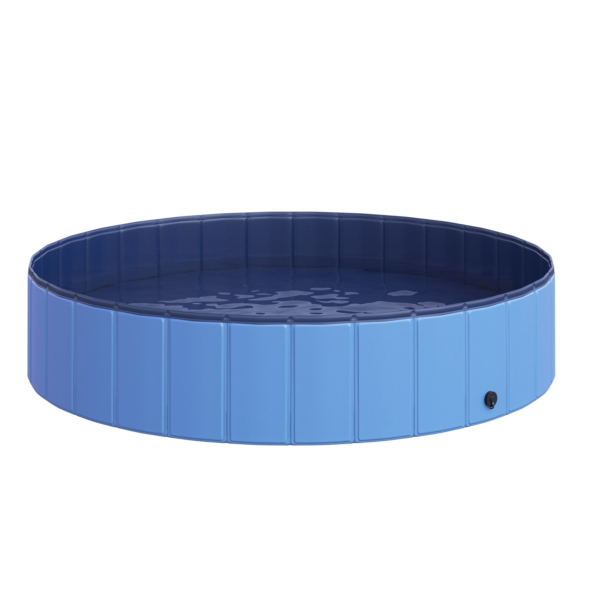 PawHut Foldable Dog Paddling Pool Pet Cat Swimming Pool Indoor/Outdoor Collapsible Summer Bathing Tub Shower Tub Puppy Washer (Φ140 x 30H (cm), Blue)