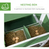 PawHut 42" Chicken Coop, Wooden Hen Run House, Rabbit Hutch with Nesting Box, Removable Tray, Asphalt Roof, Planting Lattice, Green