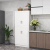 HOMCOM 71" Kitchen Pantry Cabinet, Freestanding Storage Cupboard with 4 Hinged Doors and Adjustable Shelves, White