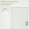 HOMCOM 71" Kitchen Pantry Cabinet, Freestanding Storage Cupboard with 4 Hinged Doors and Adjustable Shelves, White