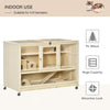 PawHut Wooden Hamster Cage, 3 Tier Rat Cage with Openable Roof, Run, Ladders, Wheels, Tray, for Hamsters, Rats, Syrian, Small Animals Exercise Play House, Natural Wood