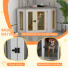 PawHut 41" Dog Crate Furniture, Corner Dog Crate End Table for Medium and Small Dogs, Indoor Dog Cage with Cushion, Door, Lock, White