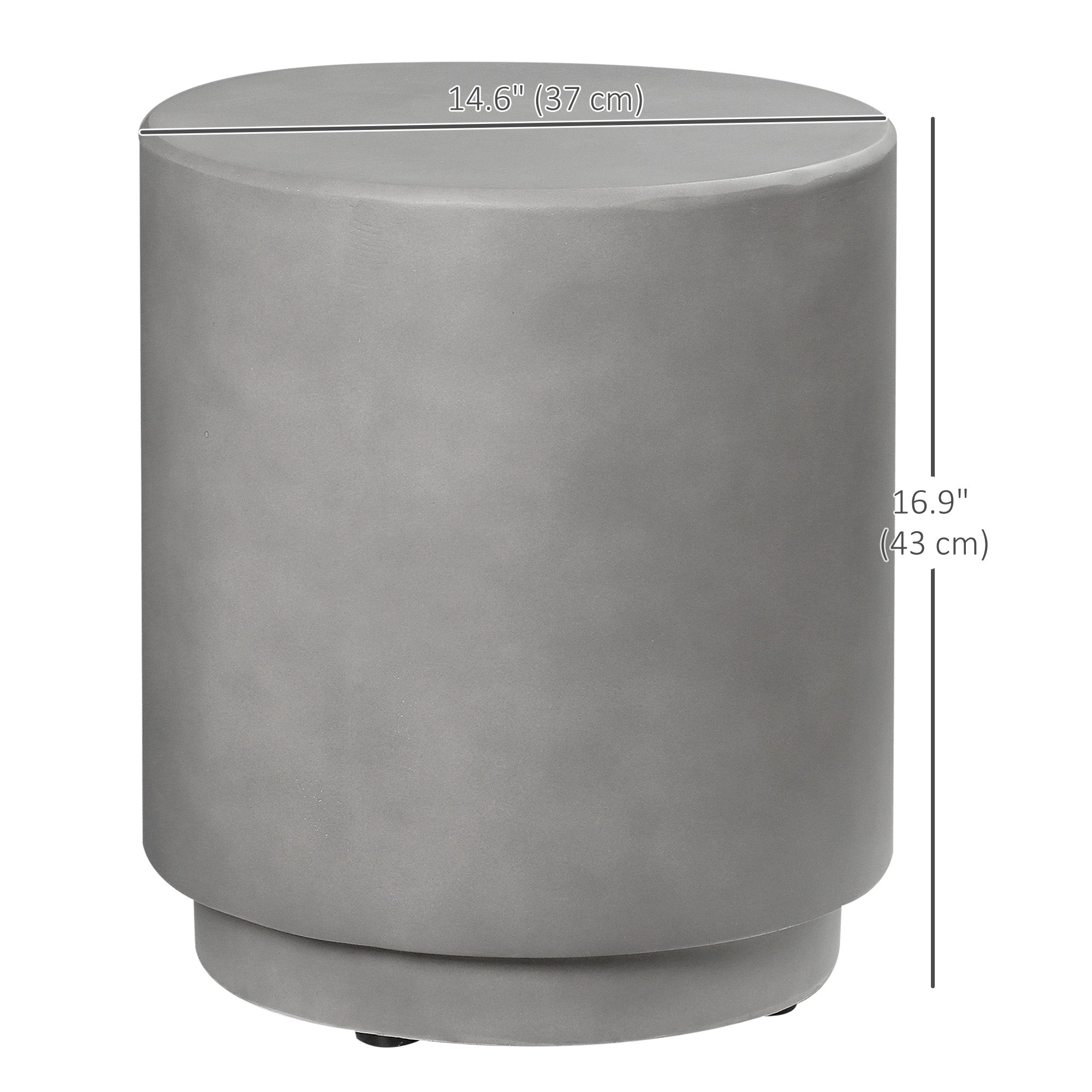 HOMCOM Round Side Table, Lightweight Accent Table with Terrazzo Finish, 17