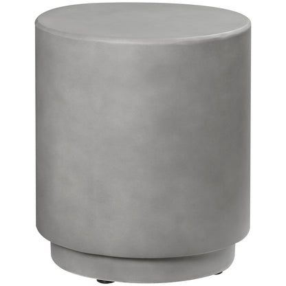 HOMCOM Round Side Table, Lightweight Accent Table with Terrazzo Finish, 17" End Table with 4 Adjustable Feet for Indoor, Outdoor, Light Grey