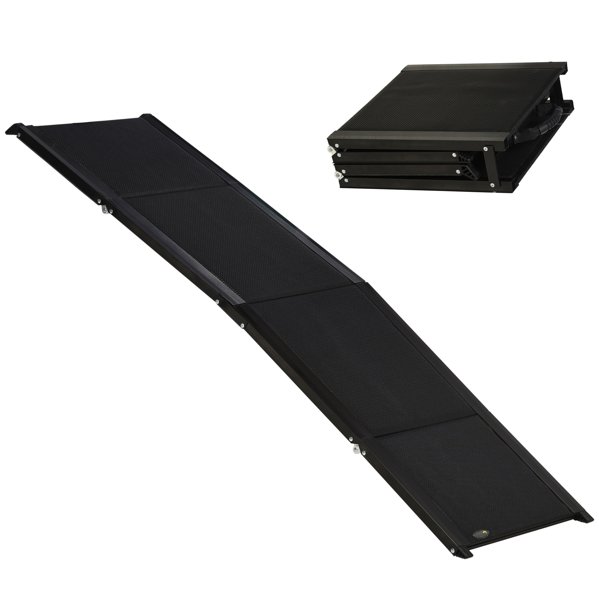 PawHut Folding Pet Ramp, 62 Inch Lightweight Portable Dog Ramp for Extra Large Dogs, Non-Slip Surface for Cars, Trucks and SUVs, Black