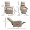 HOMCOM Power Lift Chair, Electric Recliner for Elderly, Padded Reclining Chair with Remote Control, Side Pockets for Living Room, Brown