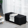 HOMCOM Upholstered Flip Top Storage Bench Fabric Ottoman for Bedroom, Living room, Dark Grey