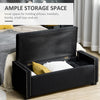 HOMCOM Upholstered Flip Top Storage Bench Fabric Ottoman for Bedroom, Living room, Dark Grey