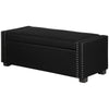 HOMCOM Upholstered Flip Top Storage Bench Fabric Ottoman for Bedroom, Living room, Dark Grey