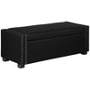 HOMCOM Upholstered Flip Top Storage Bench Fabric Ottoman for Bedroom, Living room, Dark Grey