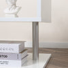 HOMCOM Square Side Table, 3-Tier End Table with Storage Shelves and Metal Frame, S-Shaped Accent Table for Living Room, White