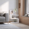 HOMCOM Square Side Table, 3-Tier End Table with Storage Shelves and Metal Frame, S-Shaped Accent Table for Living Room, White