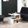 HOMCOM Square Side Table, 3-Tier End Table with Storage Shelves and Metal Frame, S-Shaped Accent Table for Living Room, White