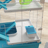 PawHut 32" Hamster Cage, 6 Tier Small Animal Cage with Tunnels and Tubes, DIY Design Gerbil Cage with Hut, Wheel, Food Dish, Water Bottle, Ramps, for Dwarf & Gerbil, Light Blue