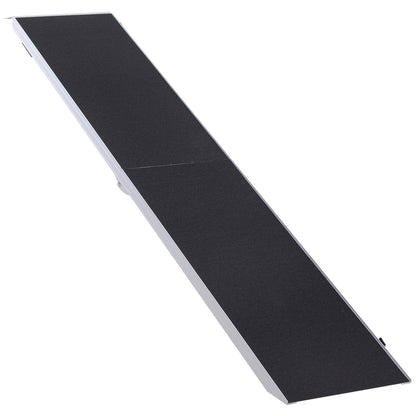 PawHut 96" Portable Bi-Fold Folding Vehicle Pet Ramp with Safety Lock & Convenient Carry Handle
