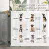 PawHut Free Standing Wooden Pet Gate Indoor Dog Barrier Foldable Step Over Doorway Fence Safety Gate with Open Door Z Shape 4 Panel Light Grey