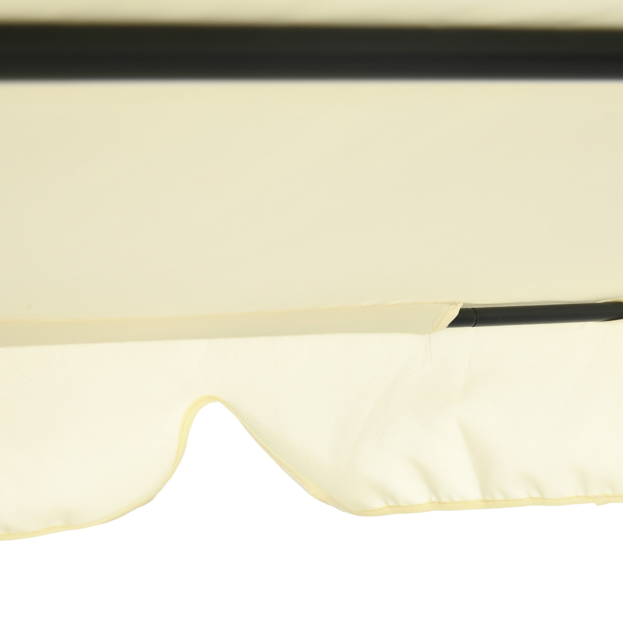 Outsunny Outdoor Patio Chaise Lounge Chair, Patio Sun Lounger w/ Sunshade Roof, for Two People with Wheels and Breathable Sling Mesh Bed, Pillows, Beige