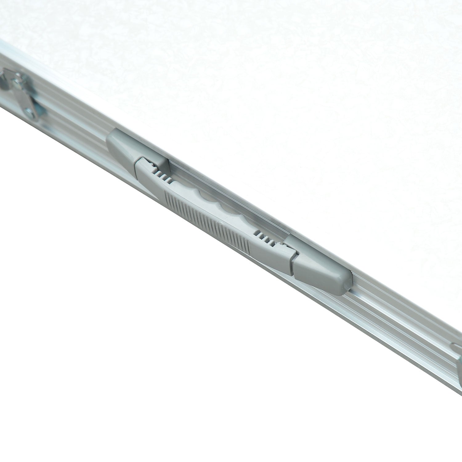 Outsunny 4ft Camping Table Foldable Picnic Garden BBQ Desk Indoor & Outdoor Folding Table with 2 Level Height Adjustable, Aluminum Frame and Carrying Handle, Silver