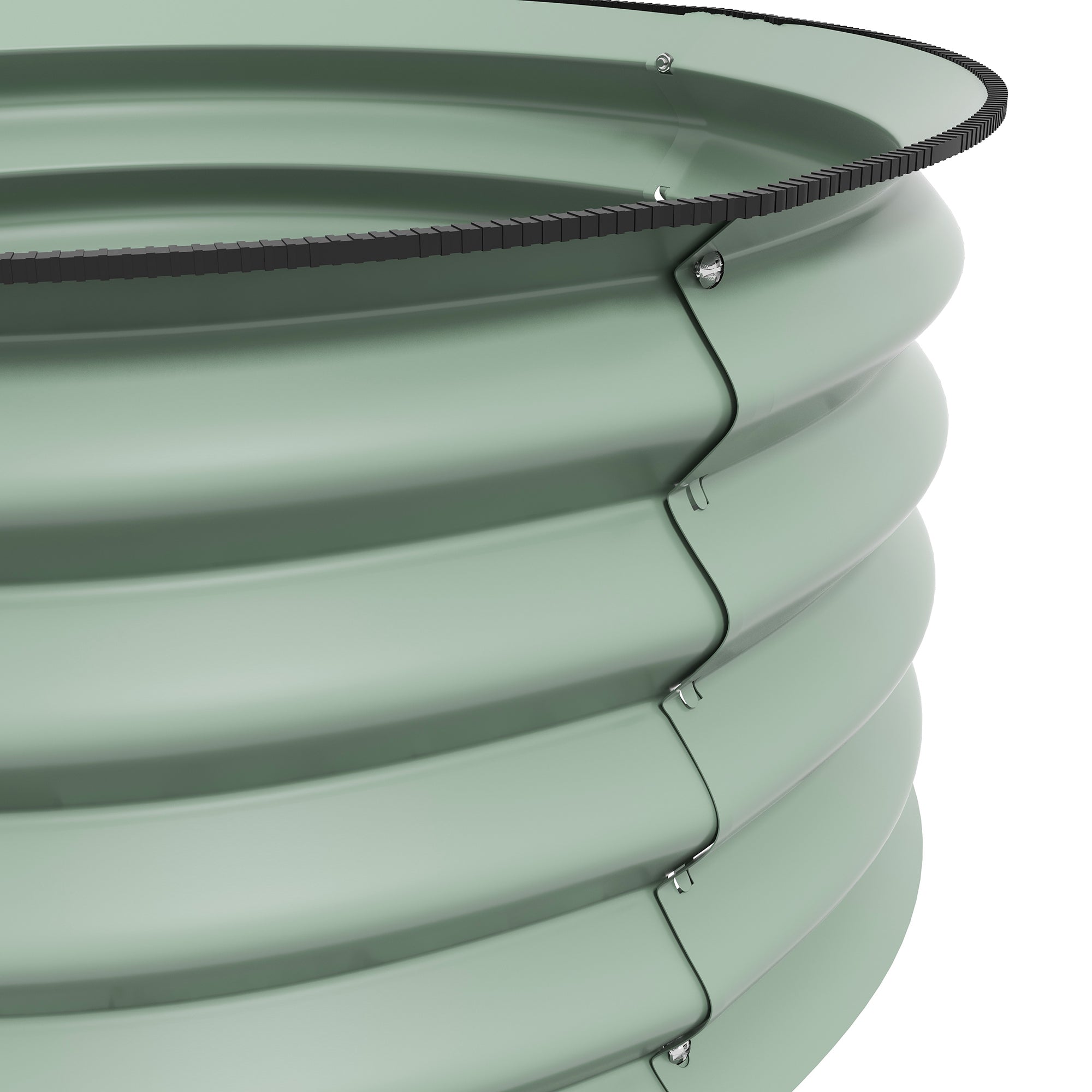 Outsunny 2' x1' Round Raised Garden Bed Set of 2, Outdoor Elevated Planter Box with Safety Edging, Easy-to-assemble Stock Tank for Growing Flowers, Herbs and Vegetables, Green