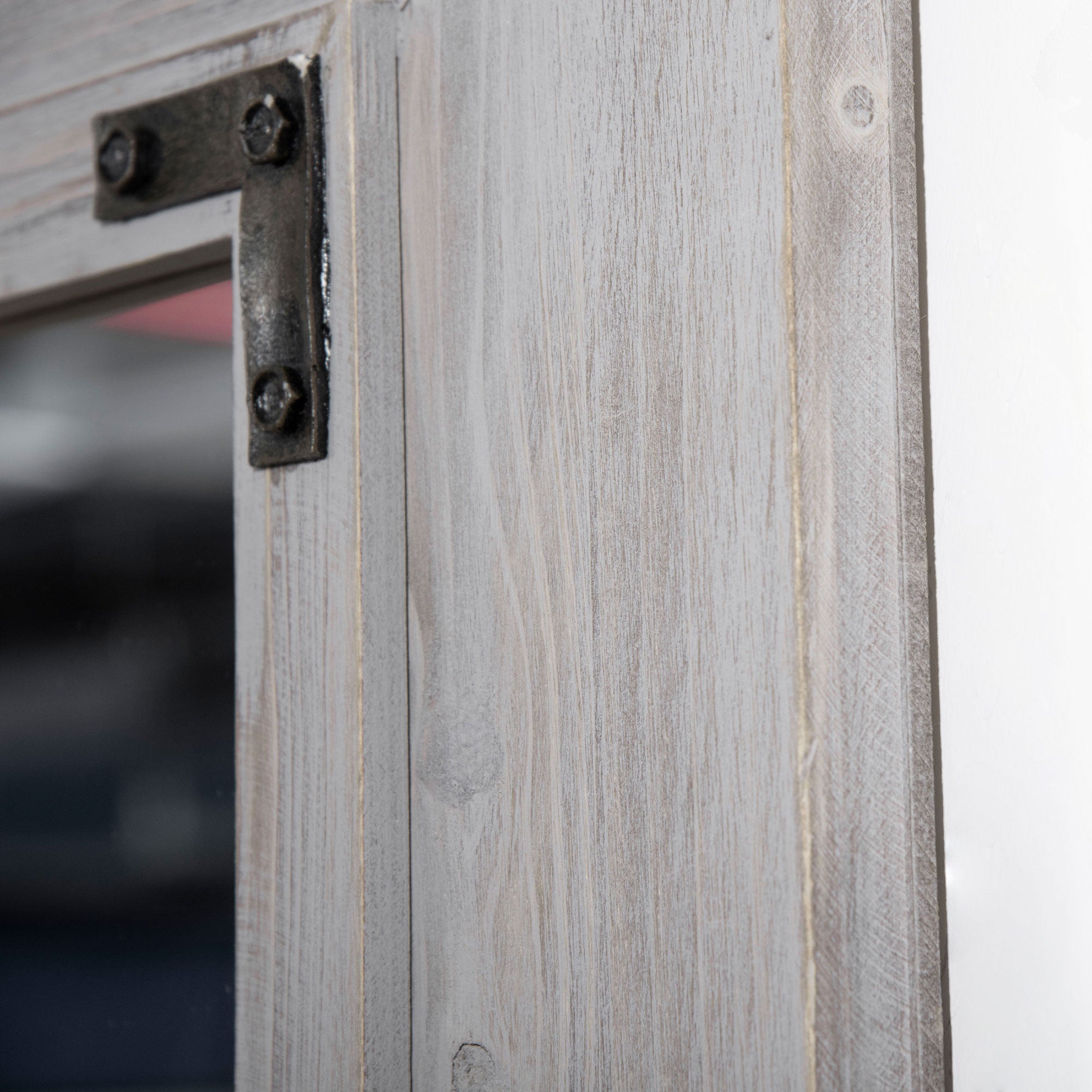 HOMCOM 59" x 23.5" Farmhouse Full Length Mirror, Wall Hang and Leaner Floor Mirror, Vertical and Horizontal, Distressed Wood Framed, for Living Room, Grey