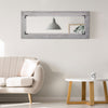 HOMCOM 59" x 23.5" Farmhouse Full Length Mirror, Wall Hang and Leaner Floor Mirror, Vertical and Horizontal, Distressed Wood Framed, for Living Room, Grey