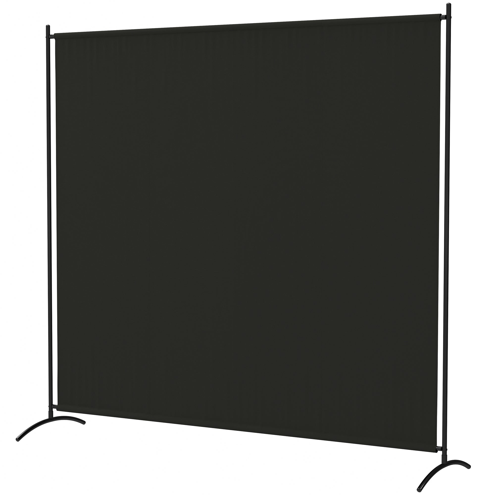 Outsunny Single Outdoor Privacy Screen, 5.9FT Tall Room Divider with UV30+ Protection, Freestanding Privacy Panel Partition with Stable Base for Indoor Outdoor Use, Black