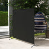 Outsunny Single Outdoor Privacy Screen, 5.9FT Tall Room Divider with UV30+ Protection, Freestanding Privacy Panel Partition with Stable Base for Indoor Outdoor Use, Black