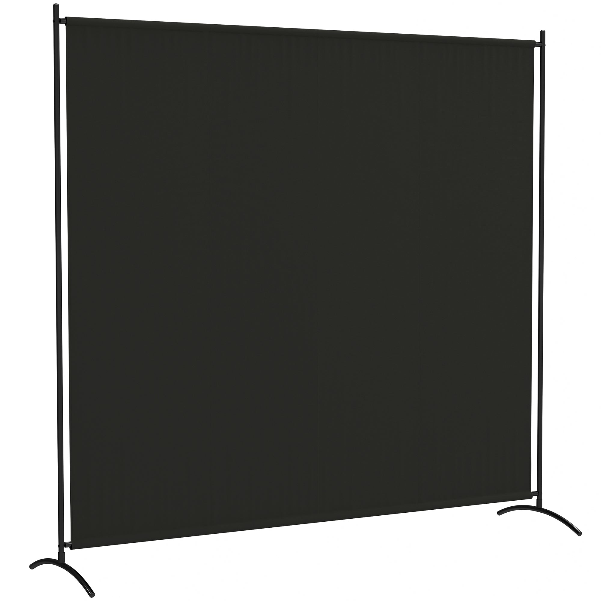 Outsunny Single Outdoor Privacy Screen, 5.9FT Tall Room Divider with UV30+ Protection, Freestanding Privacy Panel Partition with Stable Base for Indoor Outdoor Use, Black