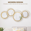 HOMCOM Metal Wall Art Modern Mirror Decor Home Hanging Wall Sculptures for Living Room Bedroom Dining Room, 42.25" W x 22" H, Gold