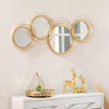 HOMCOM Metal Wall Art Modern Mirror Decor Home Hanging Wall Sculptures for Living Room Bedroom Dining Room, 42.25" W x 22" H, Gold