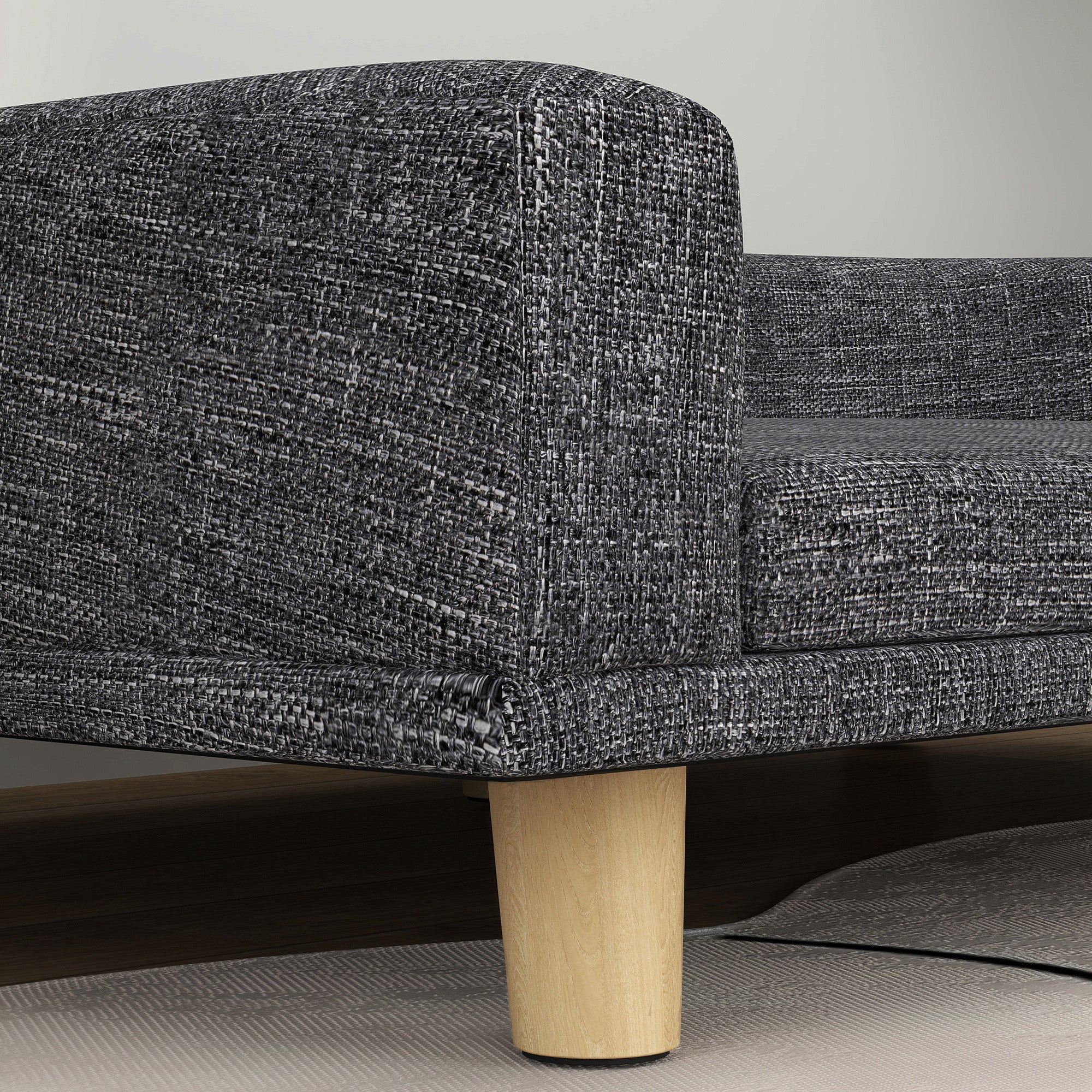 PawHut Dog Sofa, Dog Couch Bed for Large Dogs, Elevated Pet Cat Sofa Bed with Removable Washable Cover, Anti-slip Foot Pads, Dark Grey