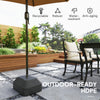 Outsunny Fillable Patio Umbrella Base, Heavy Duty Outdoor Umbrella Stand Base Patio Umbrella Stand, Filled Up to 53lbs with Stand or 44lbs with Water for Deck Poolside, Black