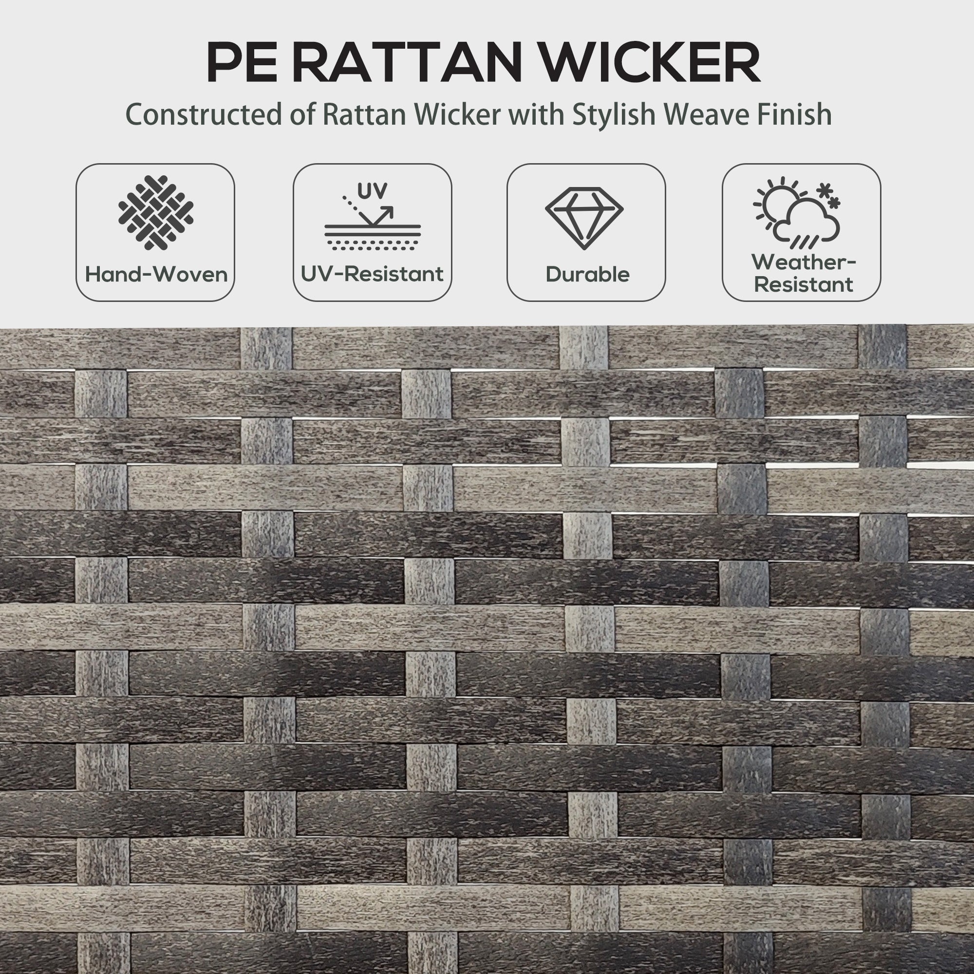 Outsunny 6 Pieces Patio Dining Set Wicker Outdoor Furniture Set Garden Rattan Sofa Set Outdoor Sectional Couch with Cushions, Dining Table and Ottomans, Sky Blue