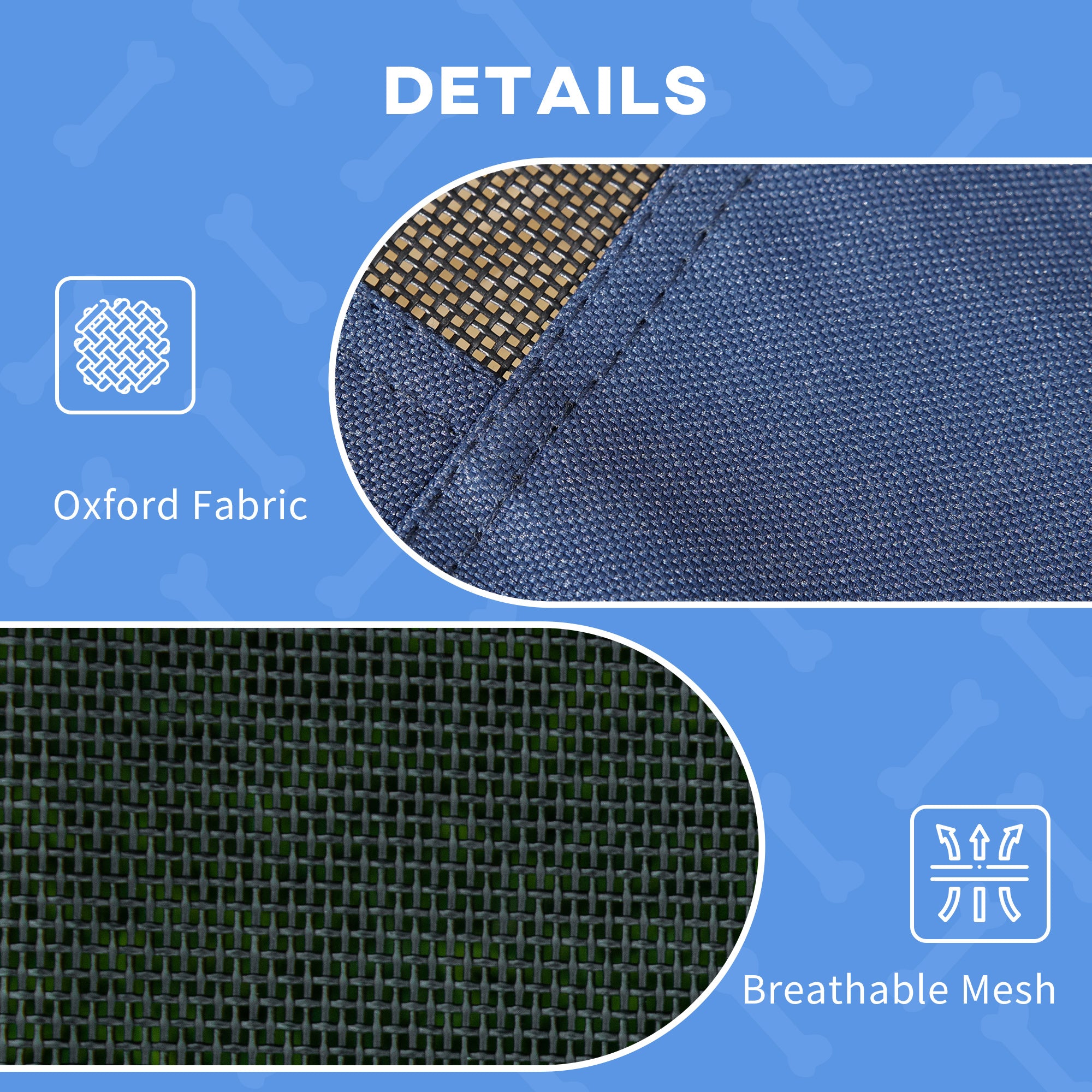 PawHut Elevated Dog Bed with Canopy, Portable Raised Dog Cot for S Sized Dogs, Indoor & Outdoor, 25" x 18" x 24", Dark Blue