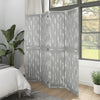 HOMCOM 5.6 FT. Tall 4-Panel Room Divider, Rustic White Panel Freestanding Folding Privacy Screen Panels, Partition Wall Divider for Indoor Bedroom Office, Grey