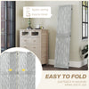 HOMCOM 5.6 FT. Tall 4-Panel Room Divider, Rustic White Panel Freestanding Folding Privacy Screen Panels, Partition Wall Divider for Indoor Bedroom Office, Grey