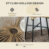 Outsunny Rattan Side Table, Outdoor Round Coffee Table, with Round PE Rattan and Tempered Glass Table Top for Patio, Garden, Balcony, Beige