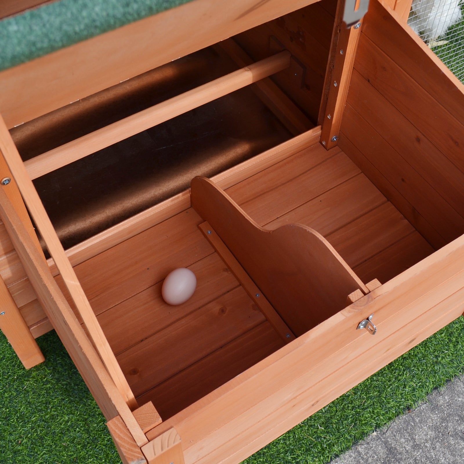 PawHut 88" Large Wooden Chicken Coop Outdoor Hen House Poultry Cage Pen Backyard with Run, Nesting Box, Waterproof Roof and Removable Tray, Natural