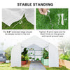 Outsunny 20x10x7ft Walk-in Tunnel Greenhouse, Outdoor Backyard Plant Seed Growth Warm House with 2 Anchor Way, White