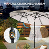 Outsunny 9.7ft Patio Umbrella with Double Sided Canopy, Outdoor Market Table Parasol with Push Button Tilt, Crank, 3 Air Vents and 12 Ribs, for Garden, Deck, Pool, Cream White