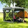 Outsunny Pop Up Camping Gazebo, 11 x 11ft Screen Tent House with UPF30+ Removable Roof Cover, 4 Roll-up Wind Panels and Portable Storage Bag for Patio, Backyard, Lawn
