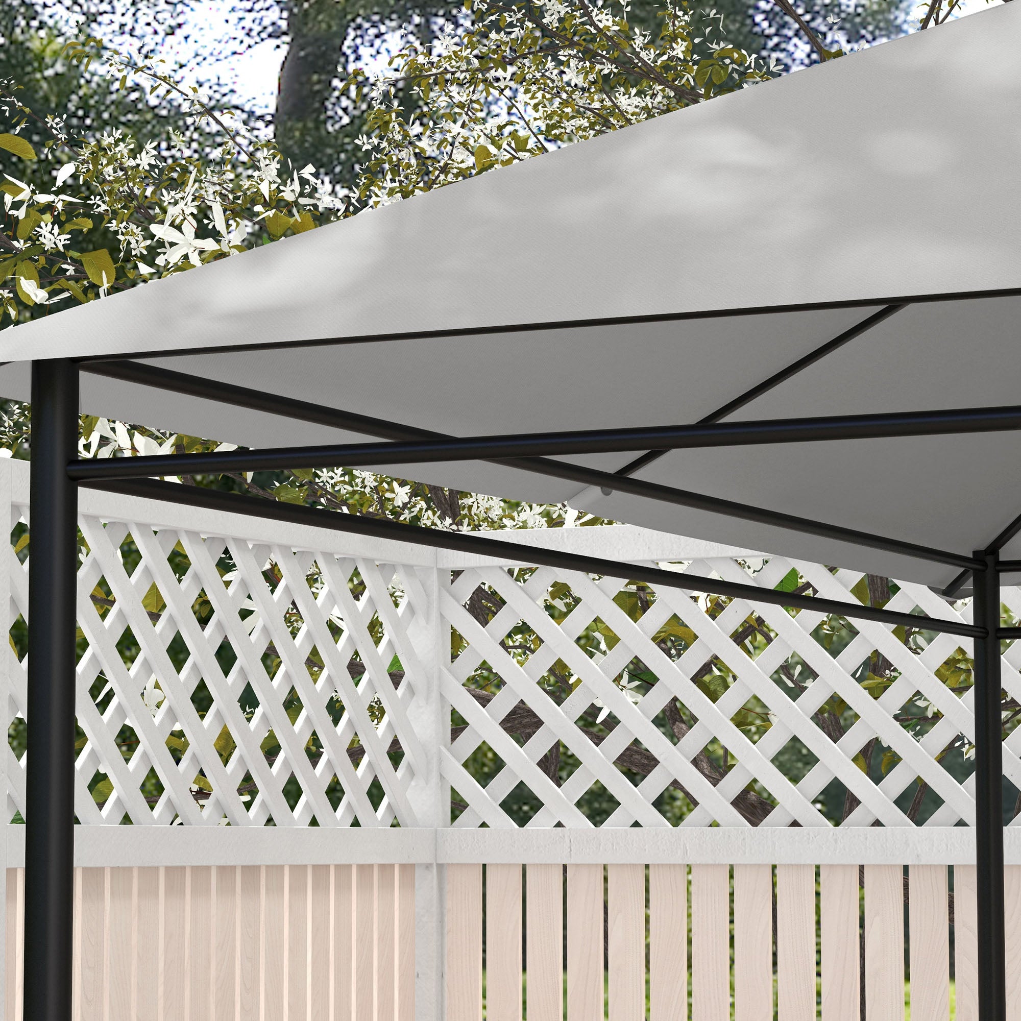 Outsunny 10' x 13' Gazebo Canopy Replacement, Outdoor Gazebo Cover Top Roof Replacement with Vents and Drain Holes, (TOP COVER ONLY), Light Grey