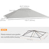 Outsunny 10' x 13' Gazebo Canopy Replacement, Outdoor Gazebo Cover Top Roof Replacement with Vents and Drain Holes, (TOP COVER ONLY), Light Grey