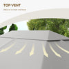 Outsunny 10' x 13' Gazebo Canopy Replacement, Outdoor Gazebo Cover Top Roof Replacement with Vents and Drain Holes, (TOP COVER ONLY), Light Grey