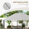Outsunny 10' x 13' Gazebo Canopy Replacement, Outdoor Gazebo Cover Top Roof Replacement with Vents and Drain Holes, (TOP COVER ONLY), Light Grey