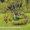 Outsunny Wooden Outdoor Bench, Semicircular Round Patio Loveseat, Wrap Around Tree Bench with Slatted Seat for Yard, Garden, Deck, Lawn, Brown