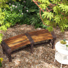 Outsunny Wooden Outdoor Bench, Semicircular Round Patio Loveseat, Wrap Around Tree Bench with Slatted Seat for Yard, Garden, Deck, Lawn, Brown