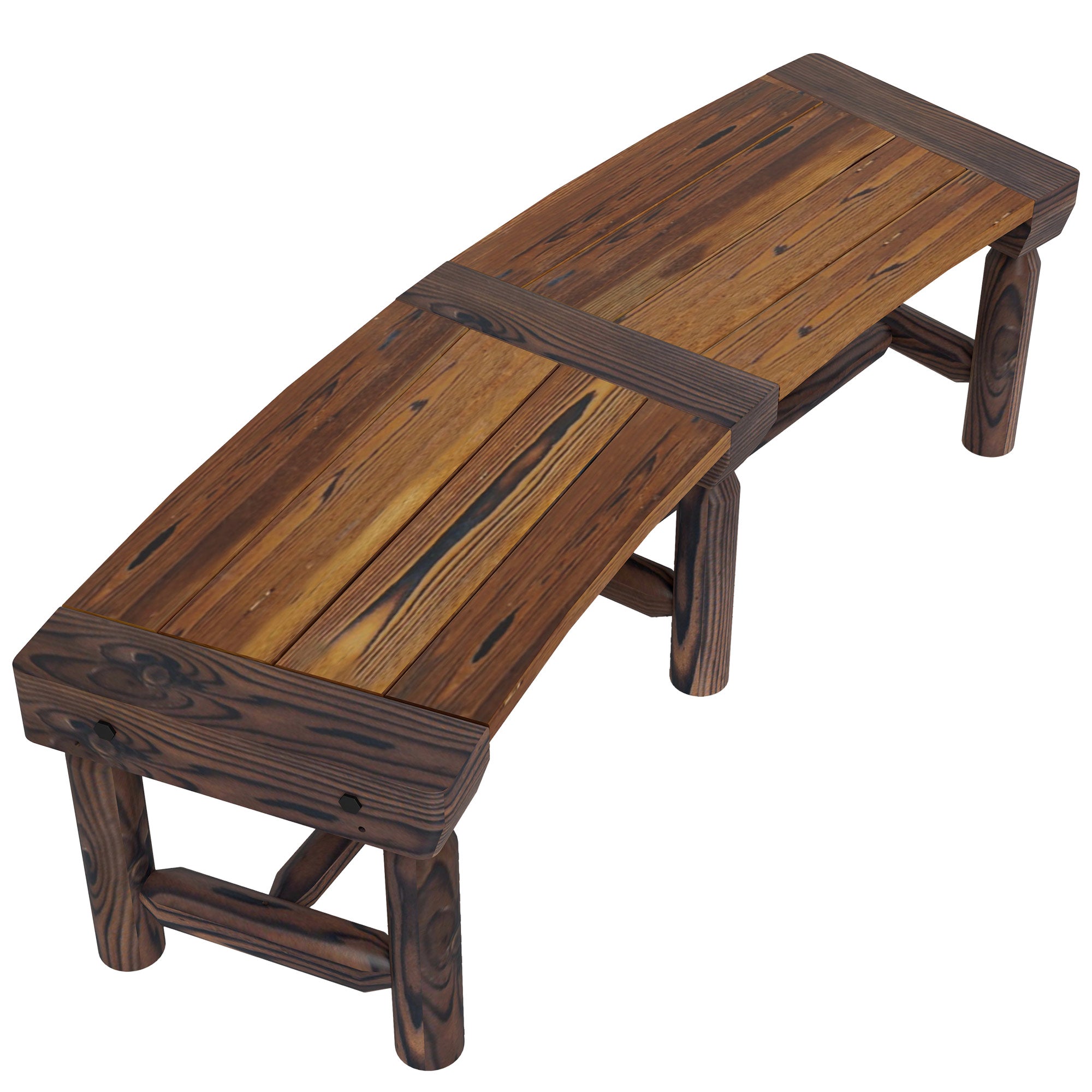 Outsunny Wooden Outdoor Bench, Semicircular Round Patio Loveseat, Wrap Around Tree Bench with Slatted Seat for Yard, Garden, Deck, Lawn, Brown